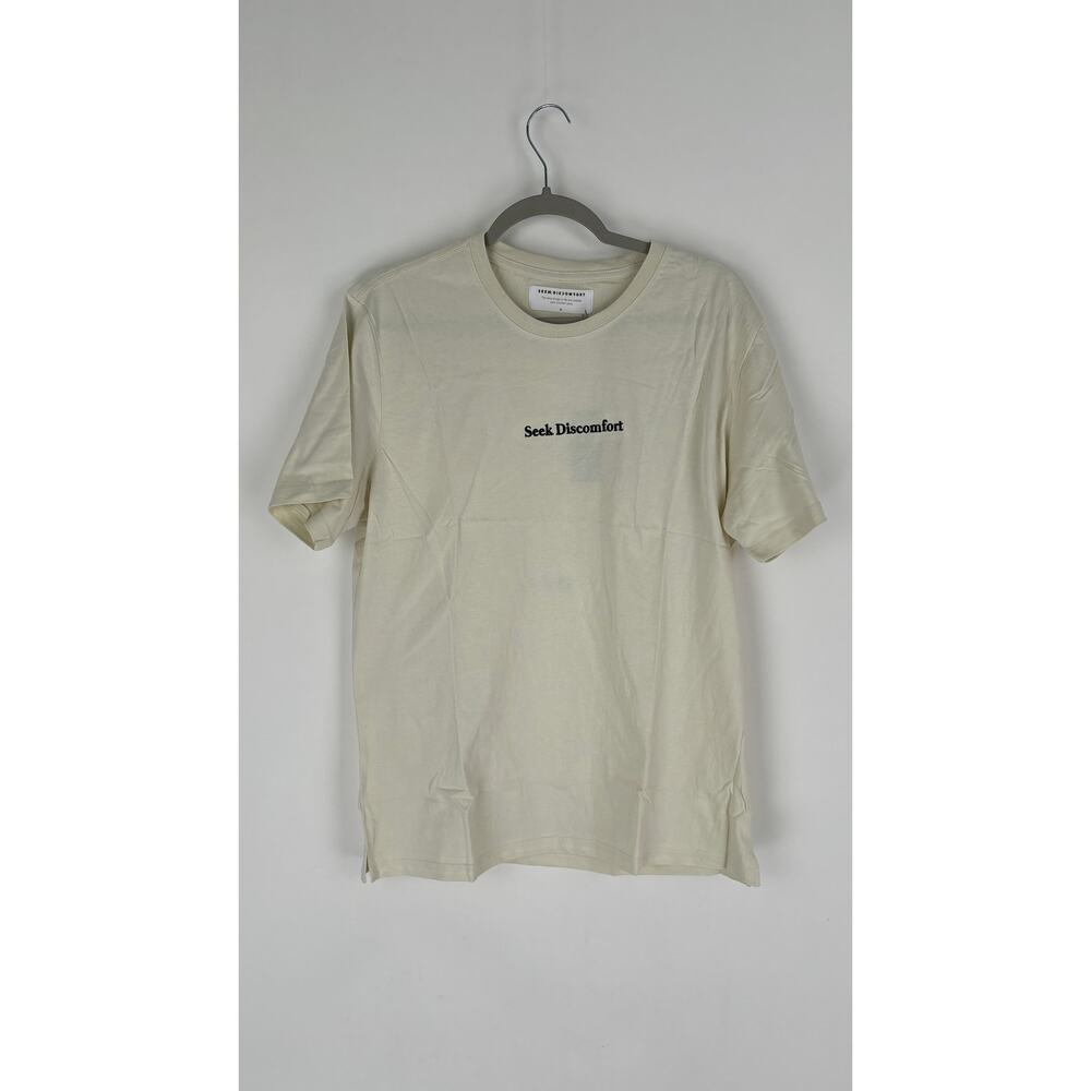 Seek Discomfort Essential Tee Shirt Off White Unisex Large New Yes Theory